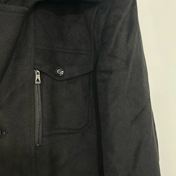 Men’s Wool/Polyester Blend Black Coat - Picture 6 of 15